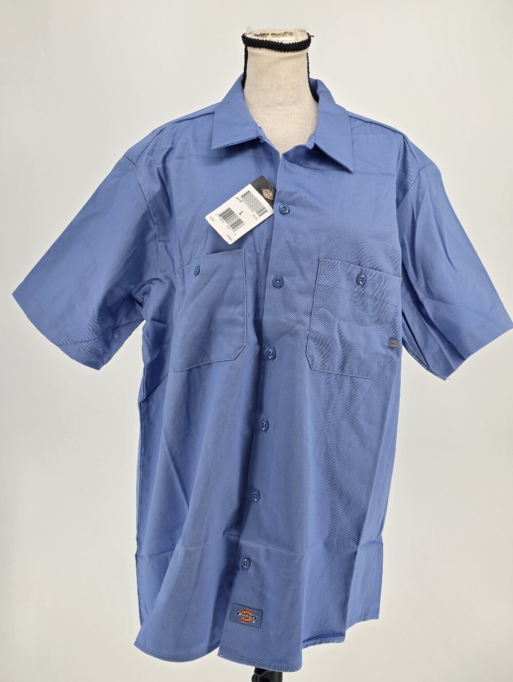 NWT Dickies Men’s Short Sleeve Industrial Work Shirt Light Blue Size L